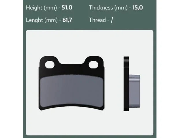 Goldspeed remblok set Parolin type rear - KartKings