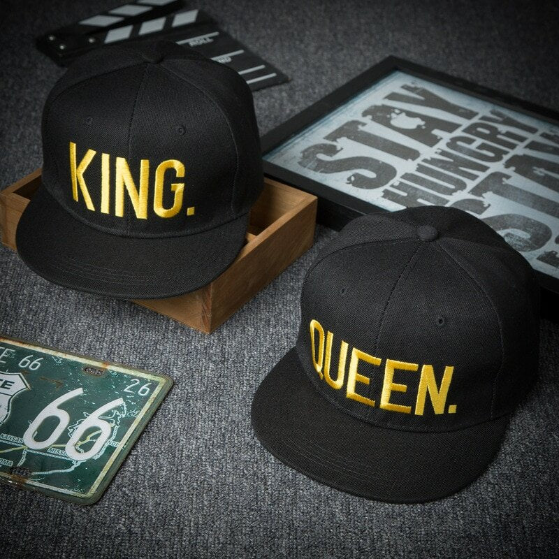 QUEEN Snapback Cap Zwart / Goud | Pet | Gold