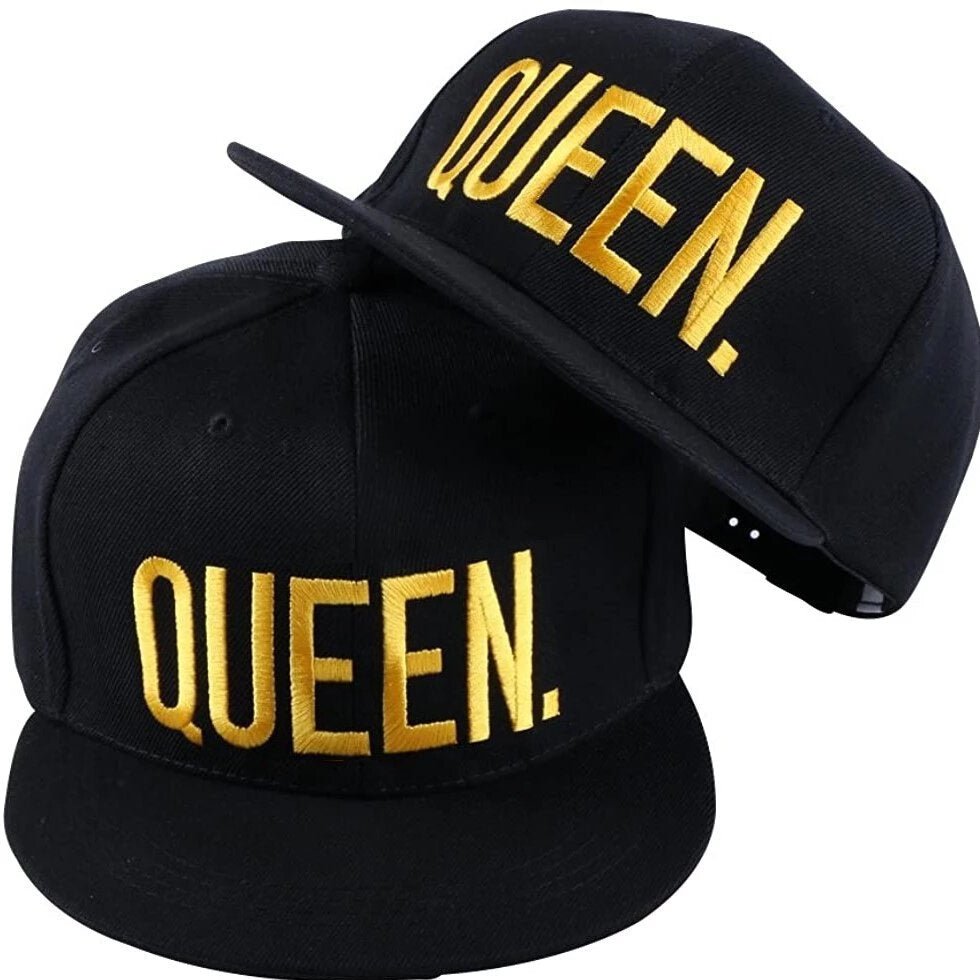QUEEN Snapback Cap Zwart / Goud | Pet | Gold