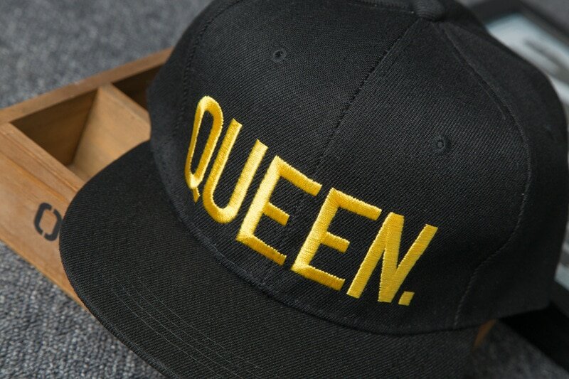 QUEEN Snapback Cap Zwart / Goud | Pet | Gold