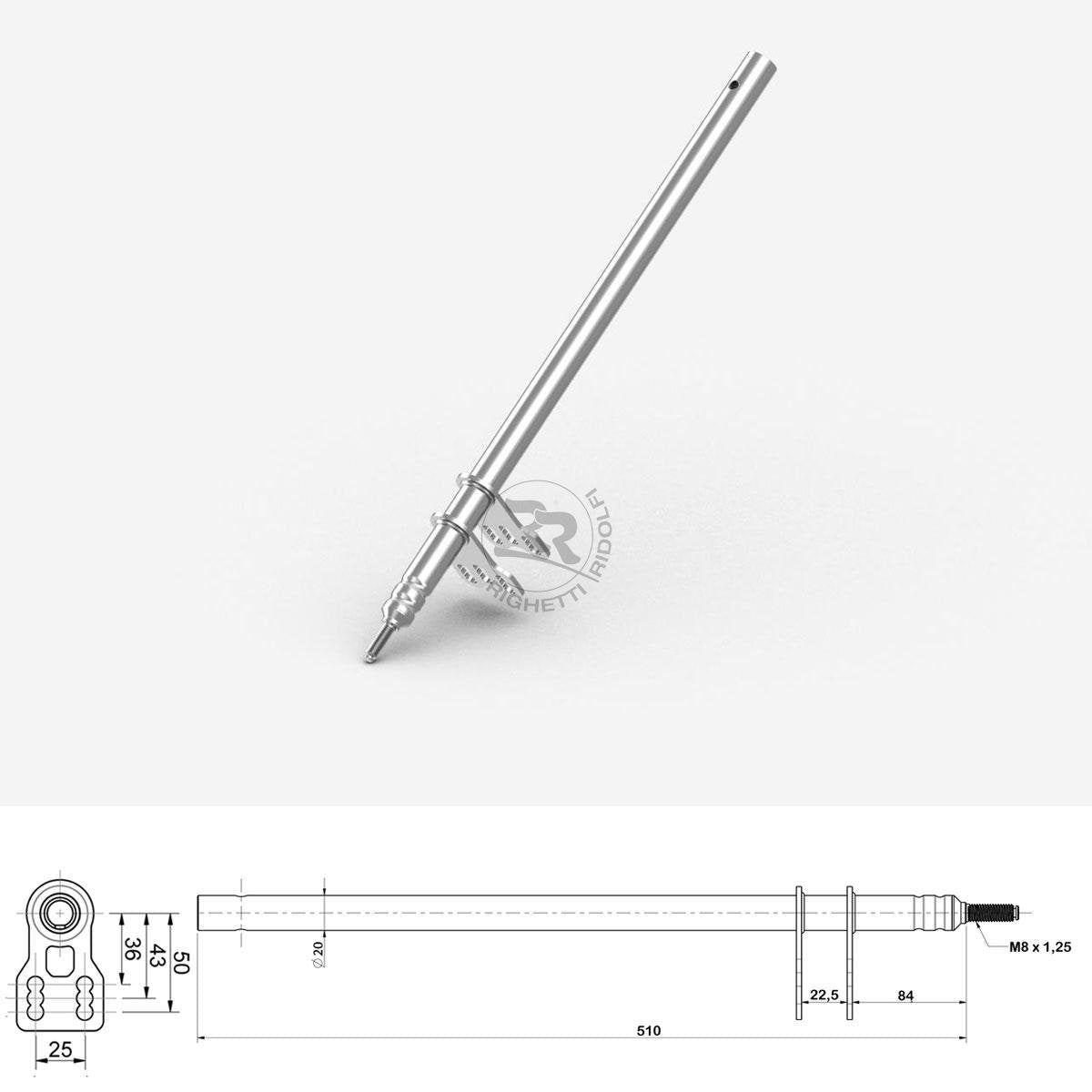 RR Stuurstang M8 L=510MM (Type CRG)
