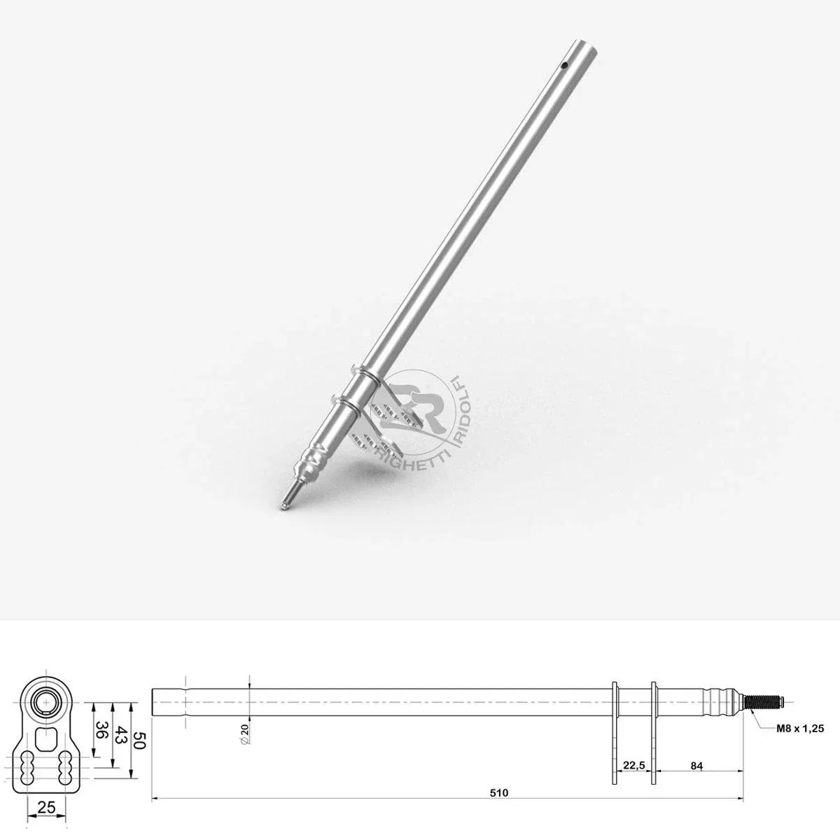 RR stuurstang M8 l=510mm (type CRG) - KartKings