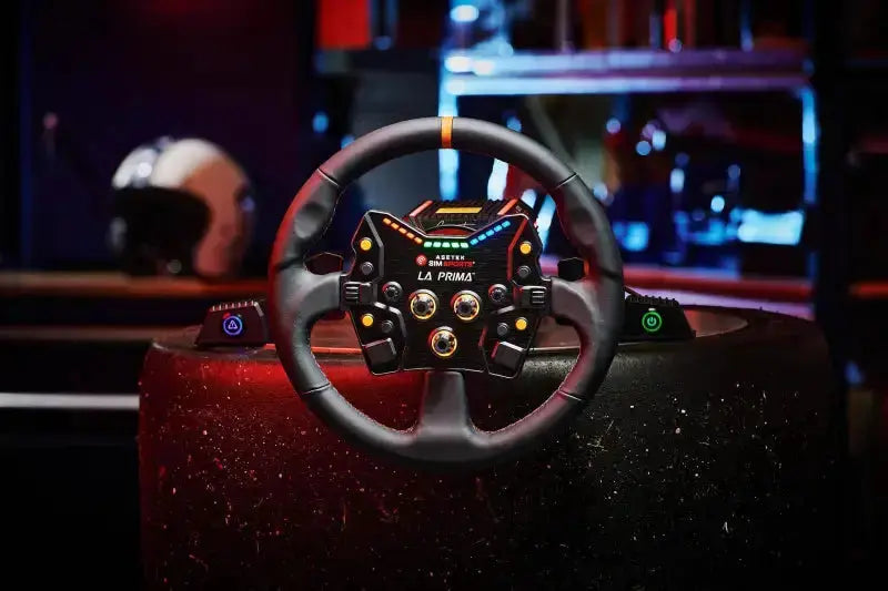 Asetek SimSports Round Black Leather Steering Wheel Rim - KartKings