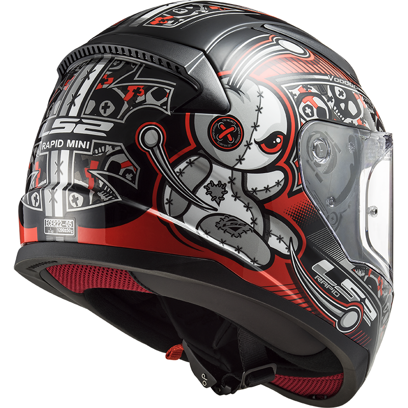 LS2 FF353 Rapid mini Kids helm Voodoo zwart/rood