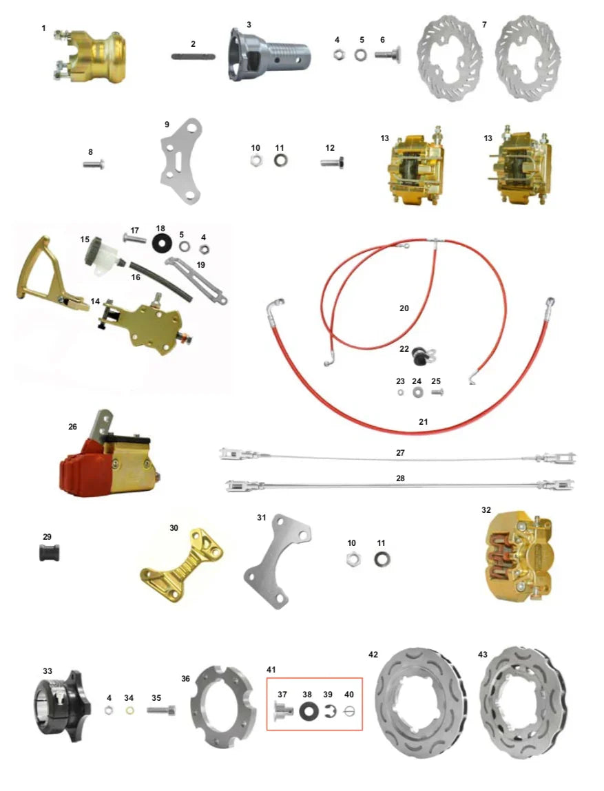 CRG voorwielnaaf magnesium 40 x 80 mm - KartKings
