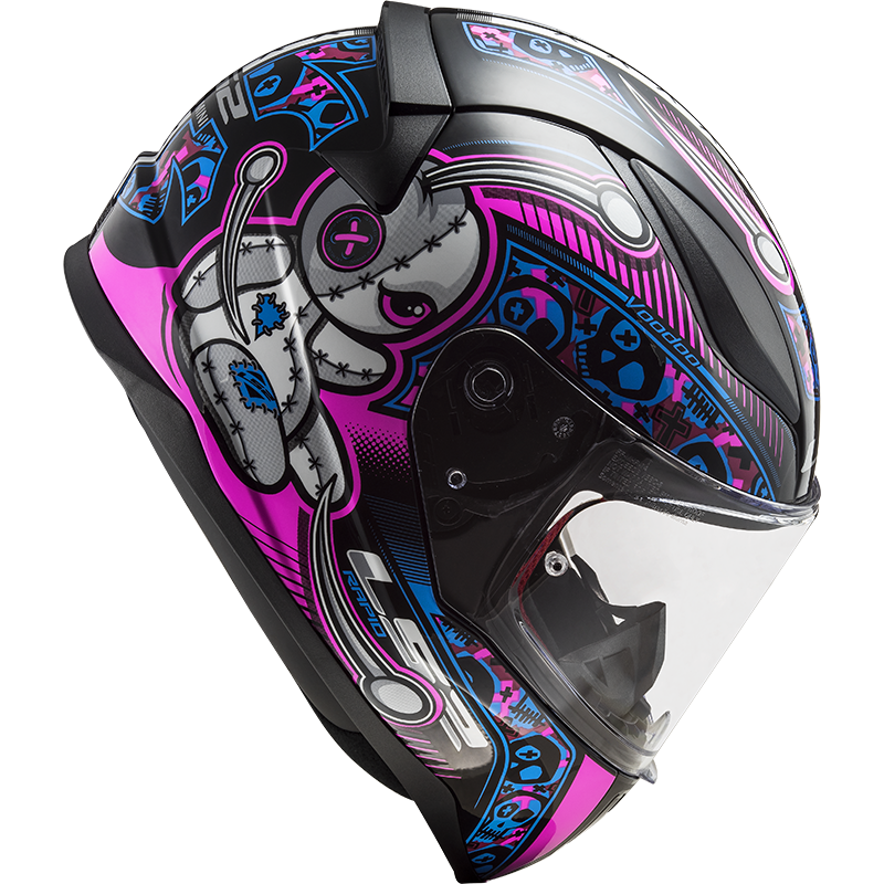 Casque enfant LS2 FF353 Rapid mini Voodoo noir/rose