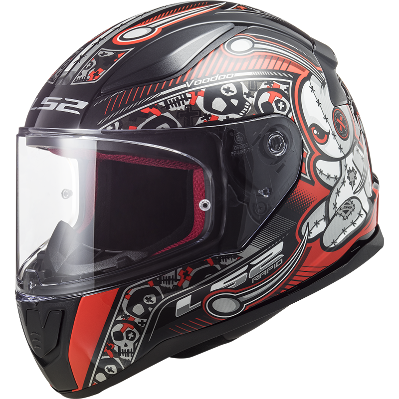 LS2 FF353 Rapid mini Kids helm Voodoo zwart/rood