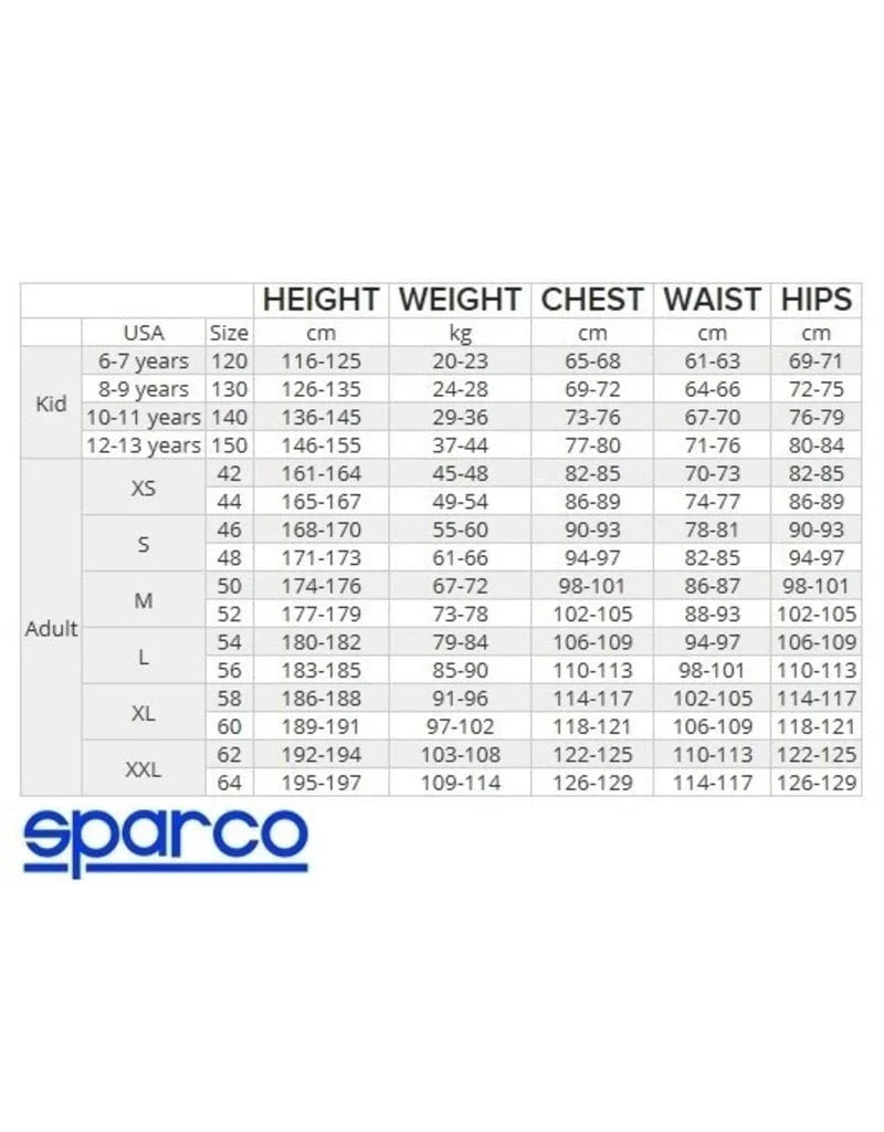 Sparco thunder overall zwart/rood - KartKings