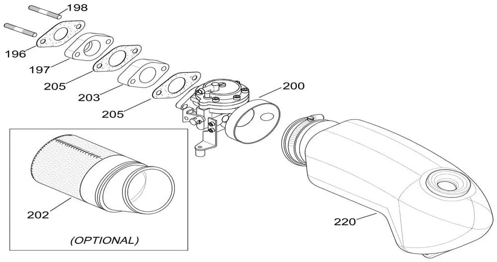 IAME 60cc carburateur tap eind 6x52.5mm - KartKings