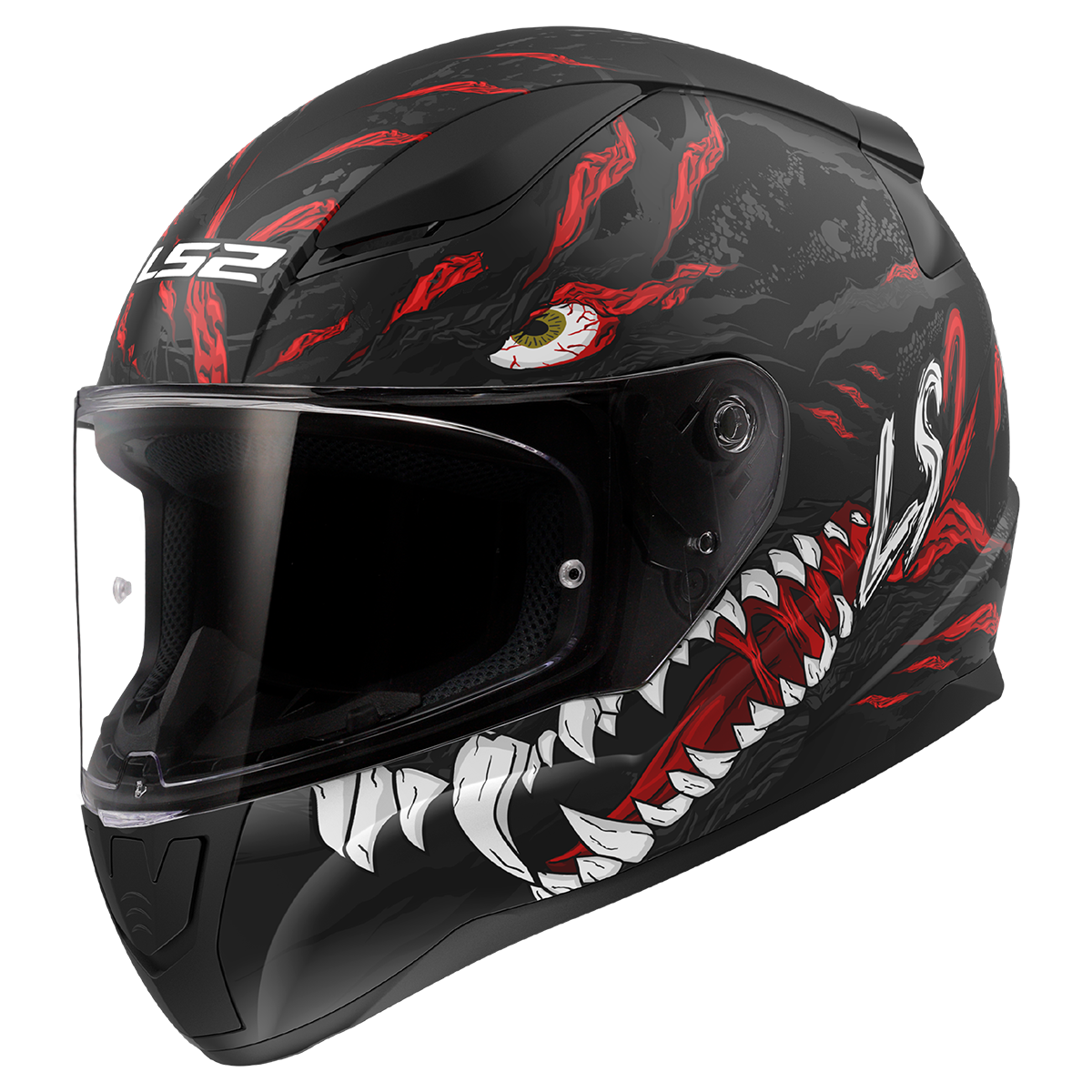 LS2 FF353 Rapid II Kaiju Matt zwart / rood