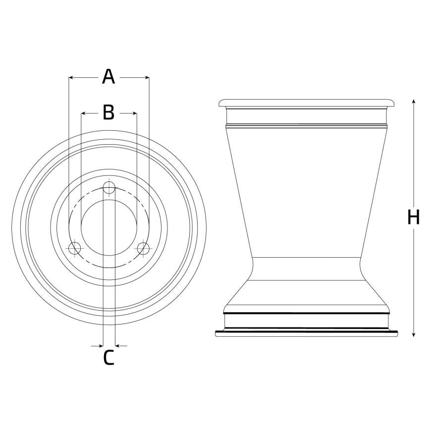 Aluminium achtervelg 180 mm set van twee
