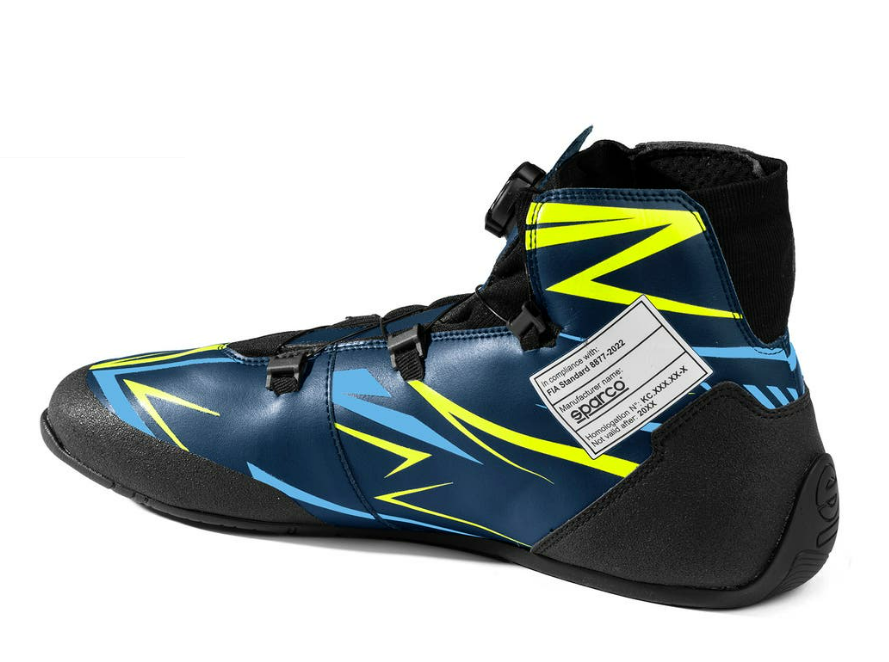 Sparco K-rapid FIA 8877-2022 (met snelsluiting) Marine blauw / fluor geel