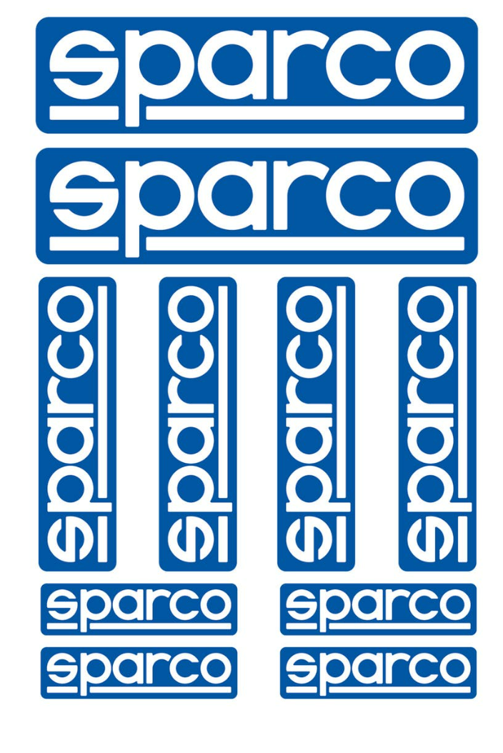 Sparco Vel avec différentes tailles d'autocollants 10 pièces