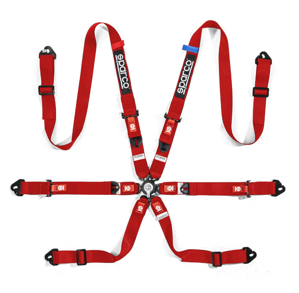 Harnais Sparco COMPETITION H-2 PU 6 points Rouge