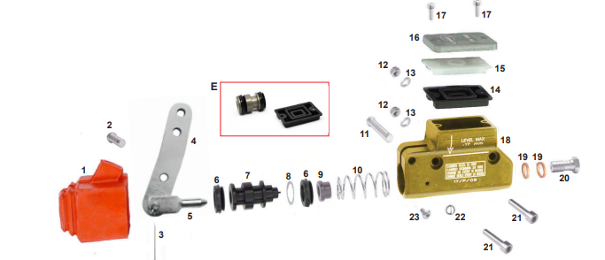 Cylindre de frein principal CRG pen 35, 5 mm