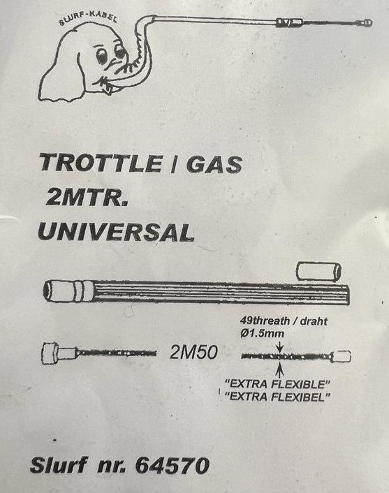 Câble d'accélérateur / câble de frein / câble d'embrayage universel à tête conique avec câble extérieur