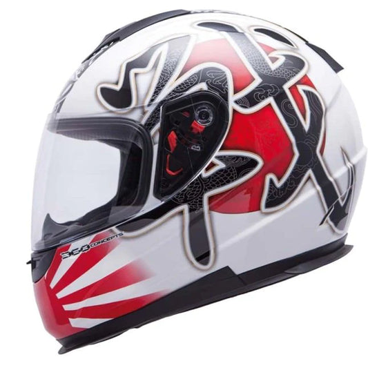 MT Helmets Battle White/Red