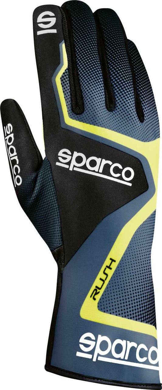 Sparco Rush kart handschoenen Grijs / Fluor geel
