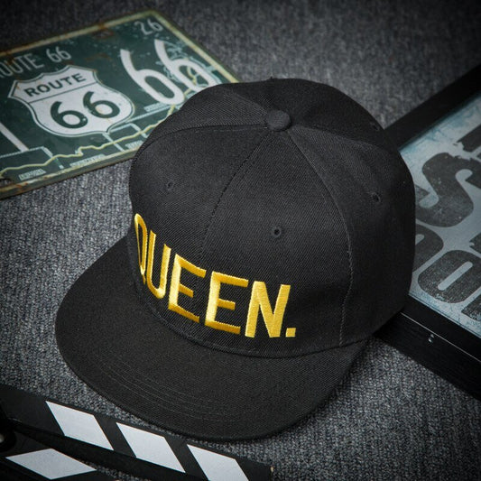 QUEEN Snapback Cap Zwart / Goud | Pet | Gold