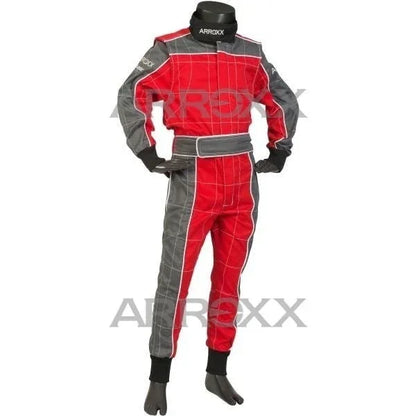 Arroxx overall katoen rood/grijs - KartKings