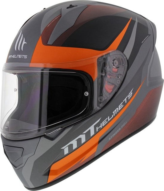 MT Helmets Stinger divided gunmetal fluoro orange
