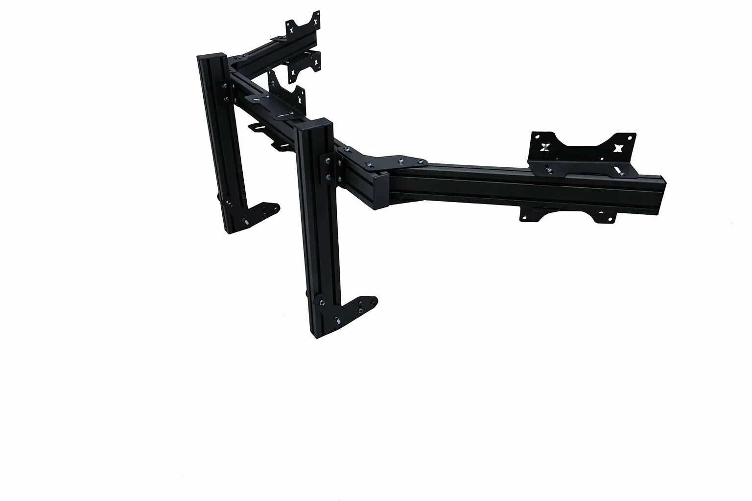SimXPro Integrated Triple Screen Setup Heavy - VESA 100/200 - Black - KartKings