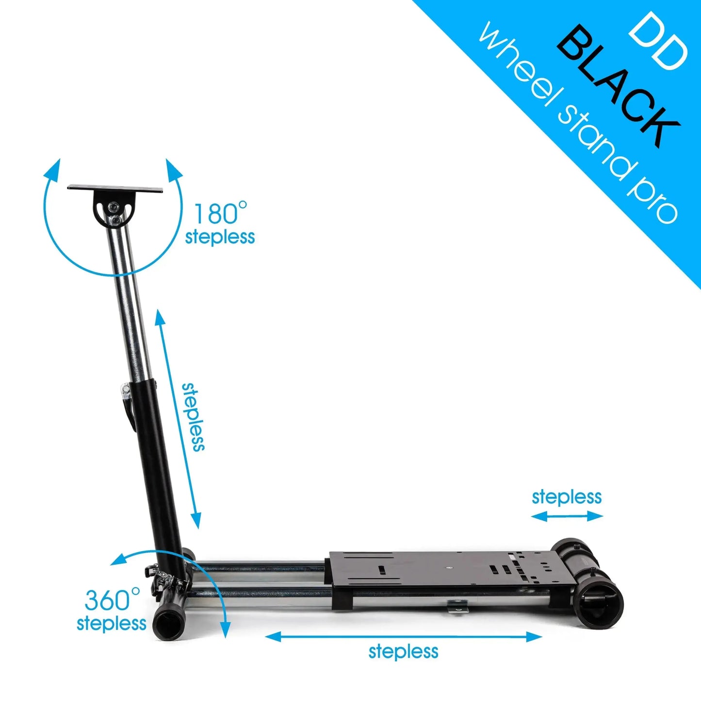 Wheel Stand Pro DD for Logitech, Fanatec, Moza Racing R9, R12 - BLACK - KartKings