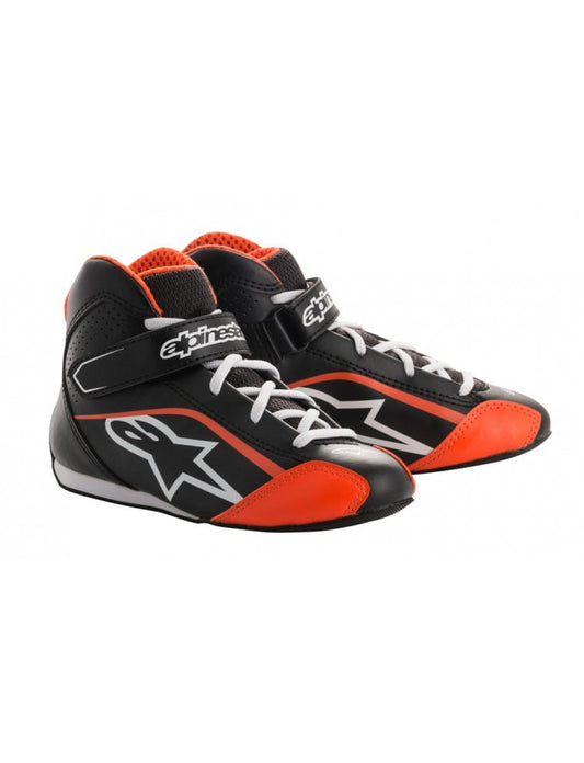 Alpinestars Tech-1 K S (chaussures de karting pour enfants) NOIR/BLANC/ORANGE FLUO