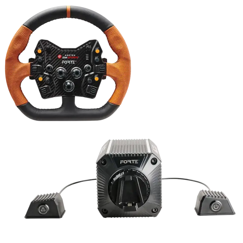 Asetek SimSports Forte (18nm) Direct Drive Wheel Base + Forte GT Wheel Bundle