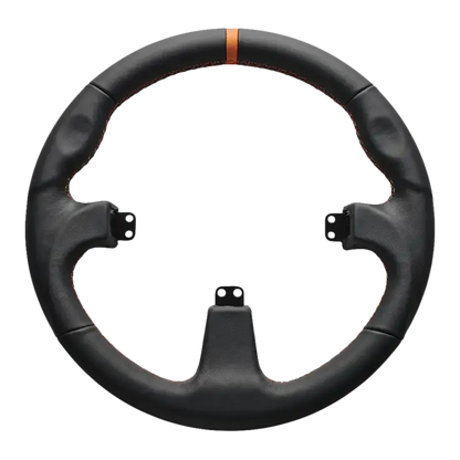 Asetek SimSports Round Black Leather Steering Wheel Rim - KartKings