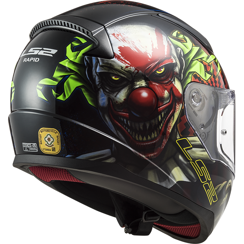 LS2 FF353 Rapid Happy Dreams - Glans zwart clown (glow in the dark)