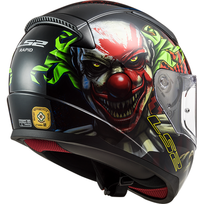 LS2 FF353 Rapid Happy Dreams - Glans zwart clown (glow in the dark)