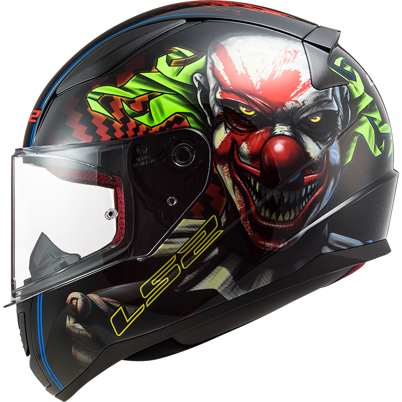 LS2 FF353 Rapid Happy Dreams - Glans zwart clown (glow in the dark)