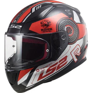 LS2 FF353 Rapid Stratus zwart/rood/zilver - KartKings