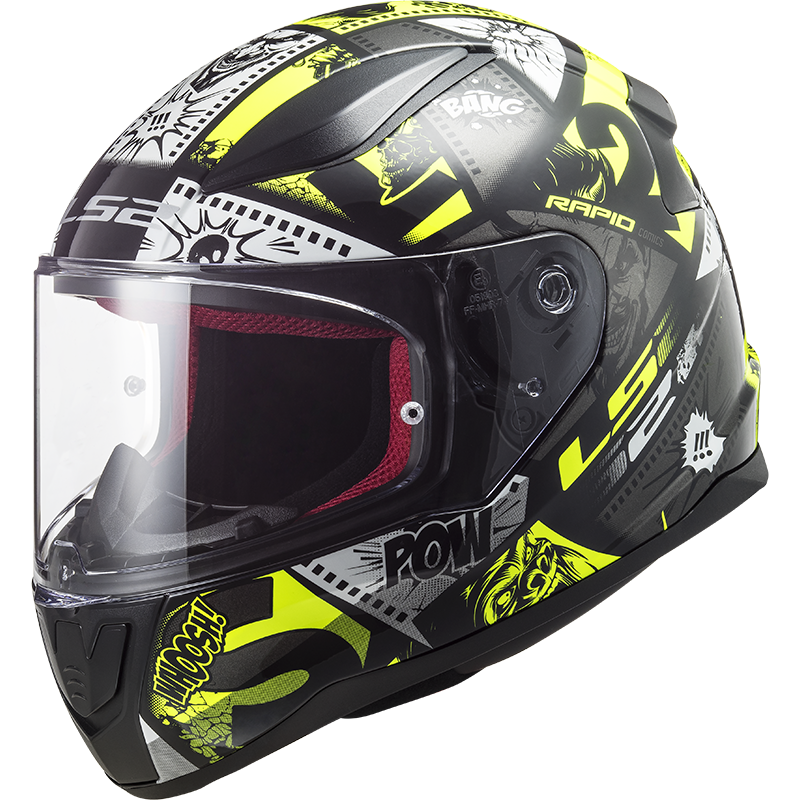 LS2 FF353 Rapid mini Kids helm Vignette zwart / fluor geel