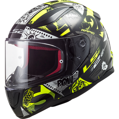 LS2 FF353 Rapid mini Kids helm Vignette zwart / fluor geel
