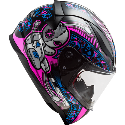 Casque enfant LS2 FF353 Rapid mini Voodoo noir/rose