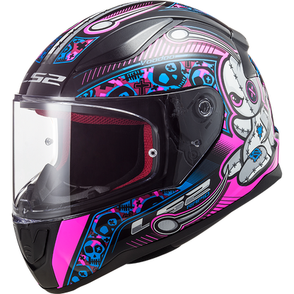 Casque enfant LS2 FF353 Rapid mini Voodoo noir/rose