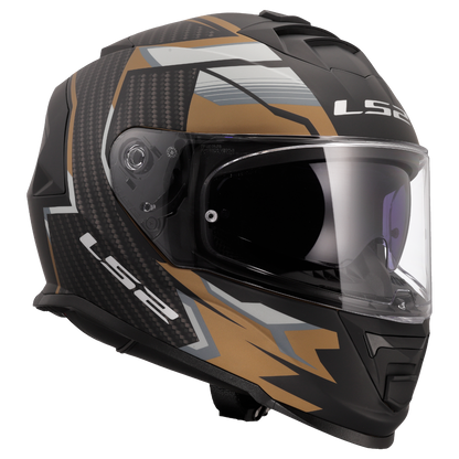 LS2 FF800 Storm II tracker matte black/gold/gray