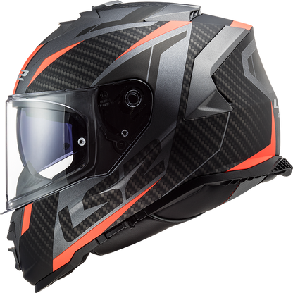 LS2 FF800 Storm II racer Matt titanium fluoro orange