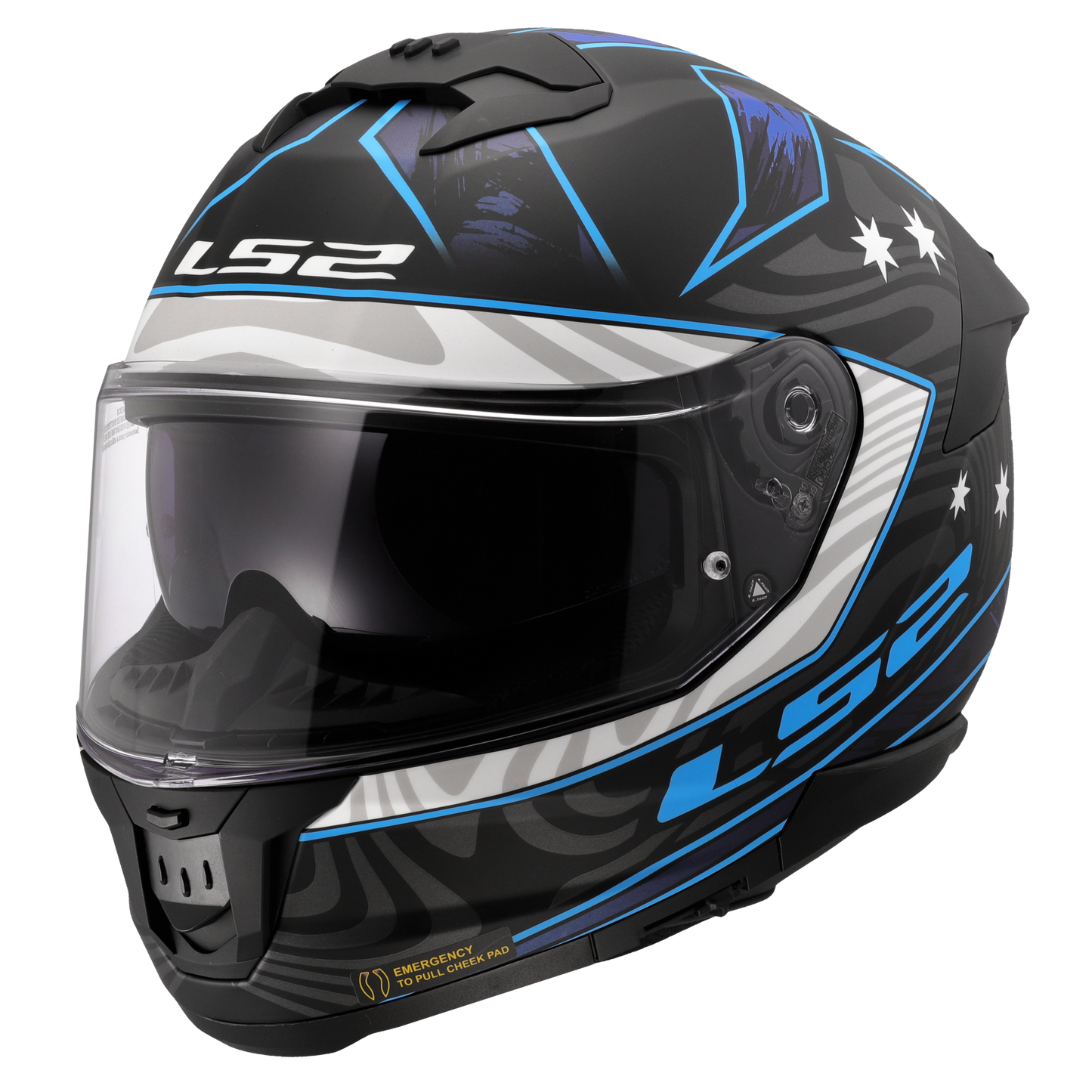 LS2 FF808 Stream II Galdam zwart / blauw