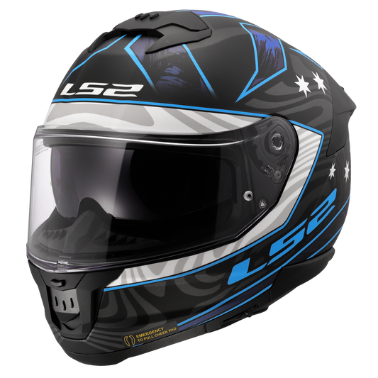 LS2 FF808 Stream II Galdam zwart / blauw