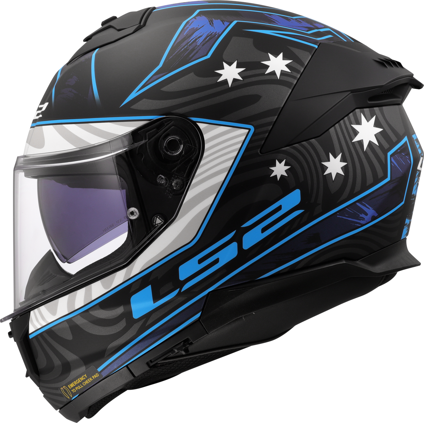 LS2 FF808 Stream II Galdam zwart / blauw