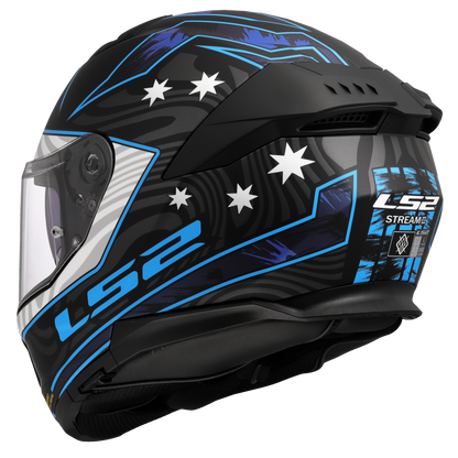 LS2 FF808 Stream II Galdam zwart / blauw
