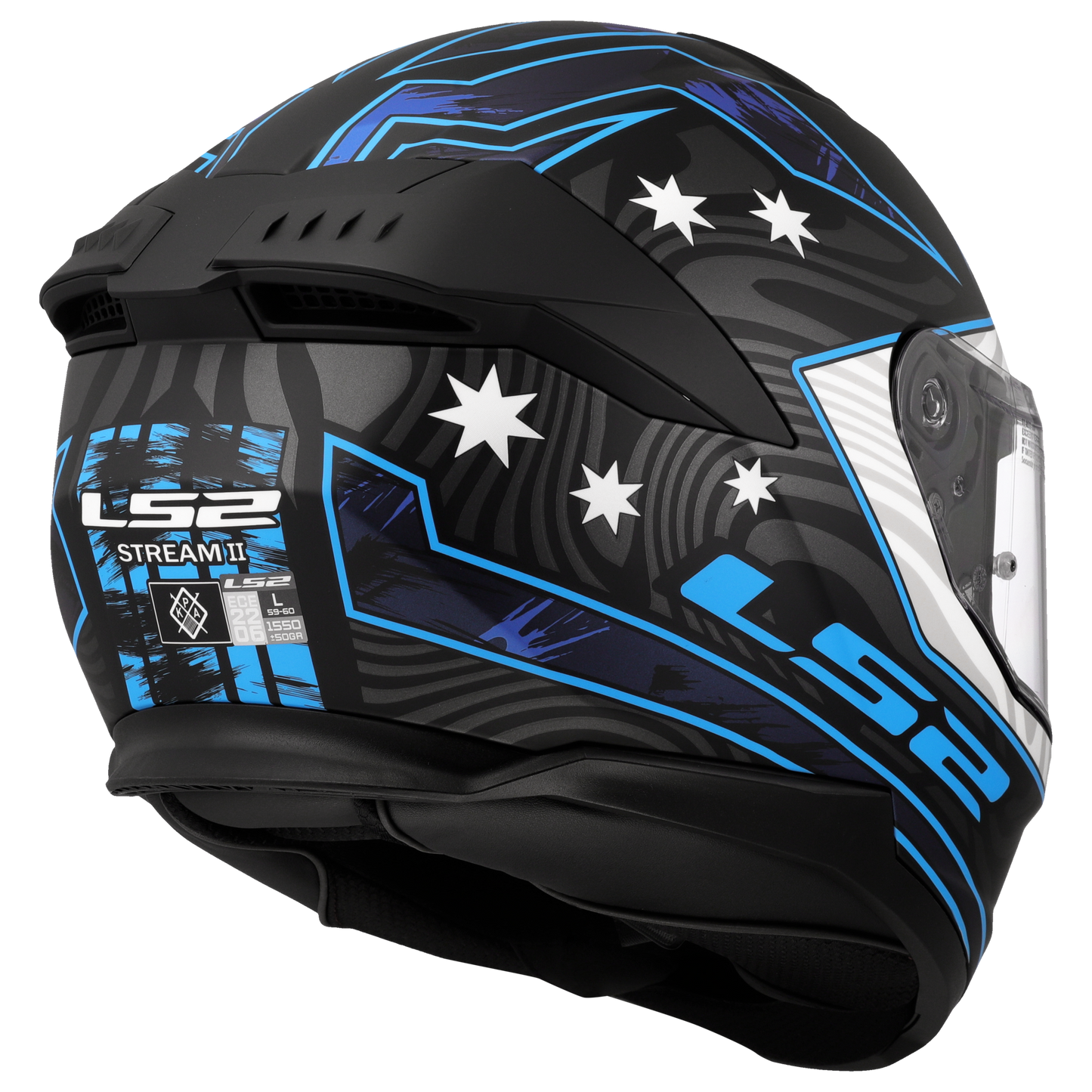 LS2 FF808 Stream II Galdam zwart / blauw