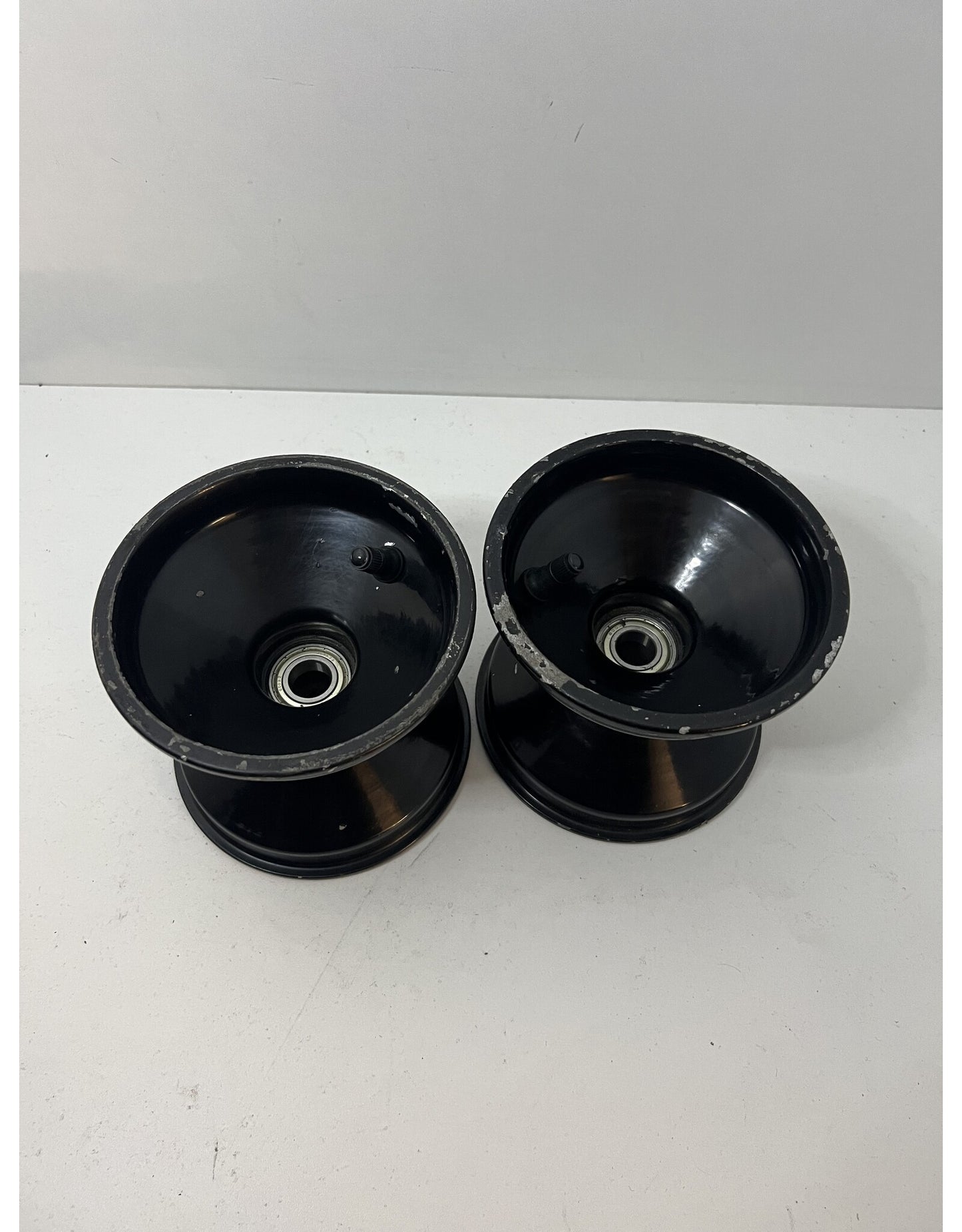 Gebruikt aluminium voorvelgen 120mm met 17mm lagers