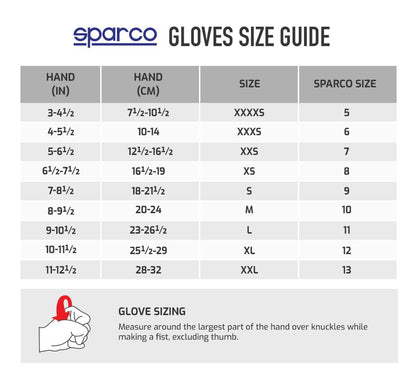 Sparco K-rookie kart handschoenen zwart / blauw