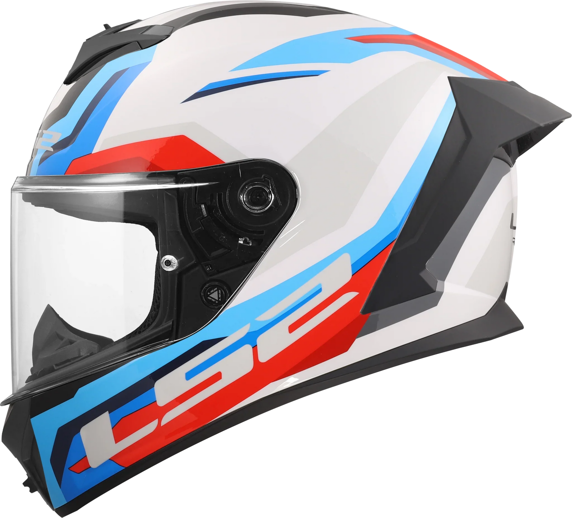 LS2 FF820 Rapid III Hyper wit/blauw/rood - KartKings