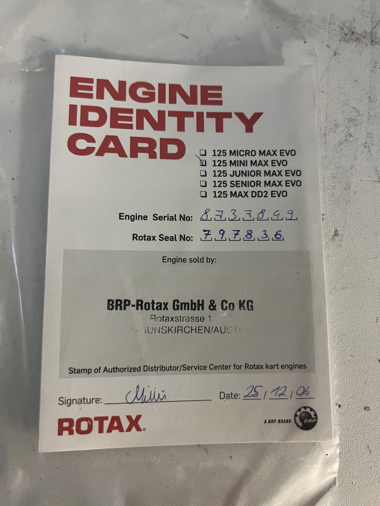 Rotax Mini Max motorset
