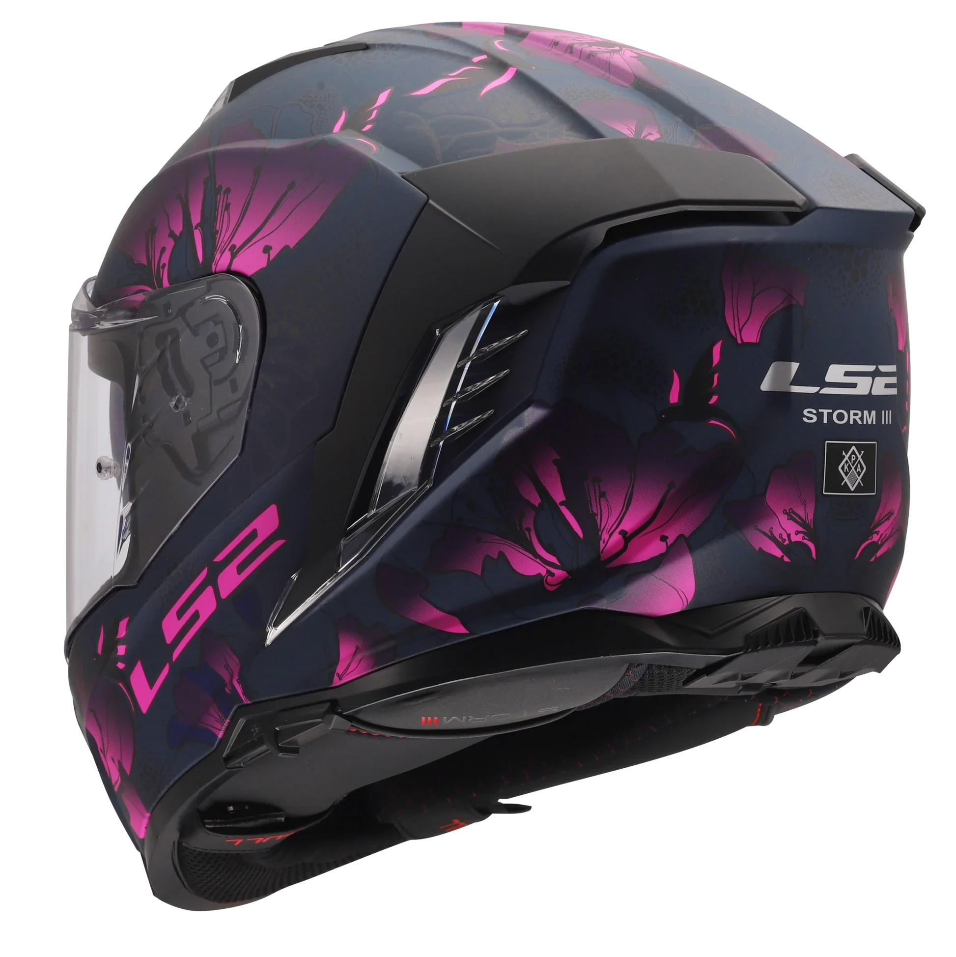 LS2 FF818 Storm III Burst matt zwart / roze - KartKings